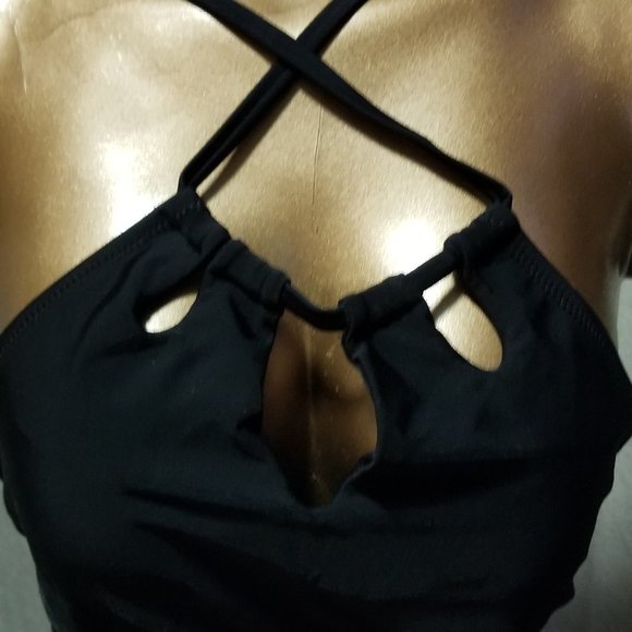 NWT Cupshe Sexy Black OnePiece Swim Bathing Suit with Cut Outs XS - Picture 2 of 11